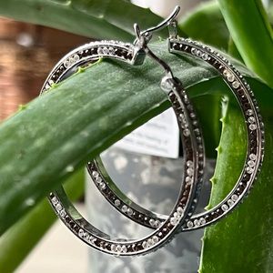 Henri Bendel Swarovski Crystal Hoops
